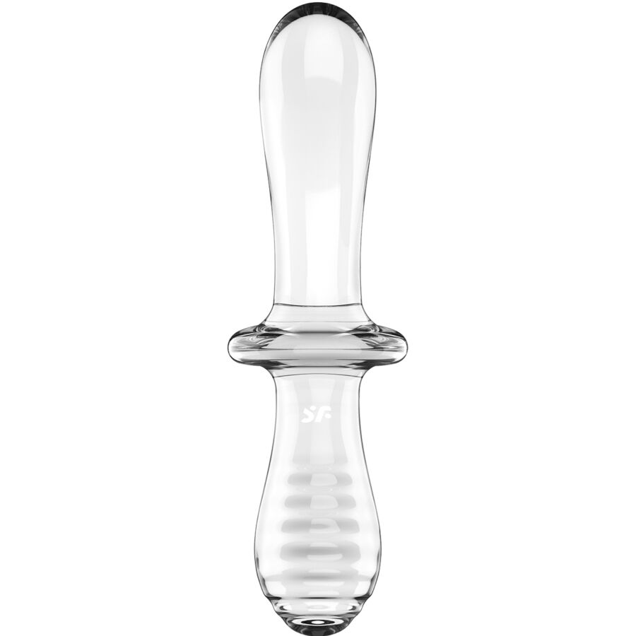 SATISFYER - DOUBLE CRYSTAL DILDO IN VETRO TRASPARENTE