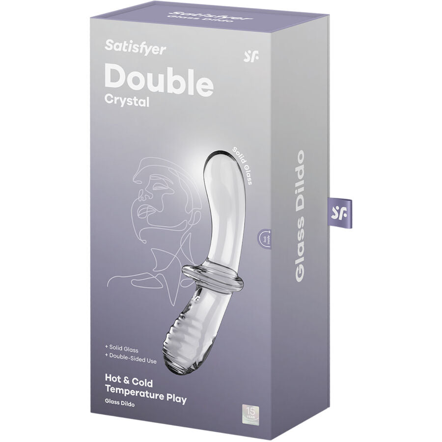 SATISFYER - DOUBLE CRYSTAL DILDO IN VETRO TRASPARENTE