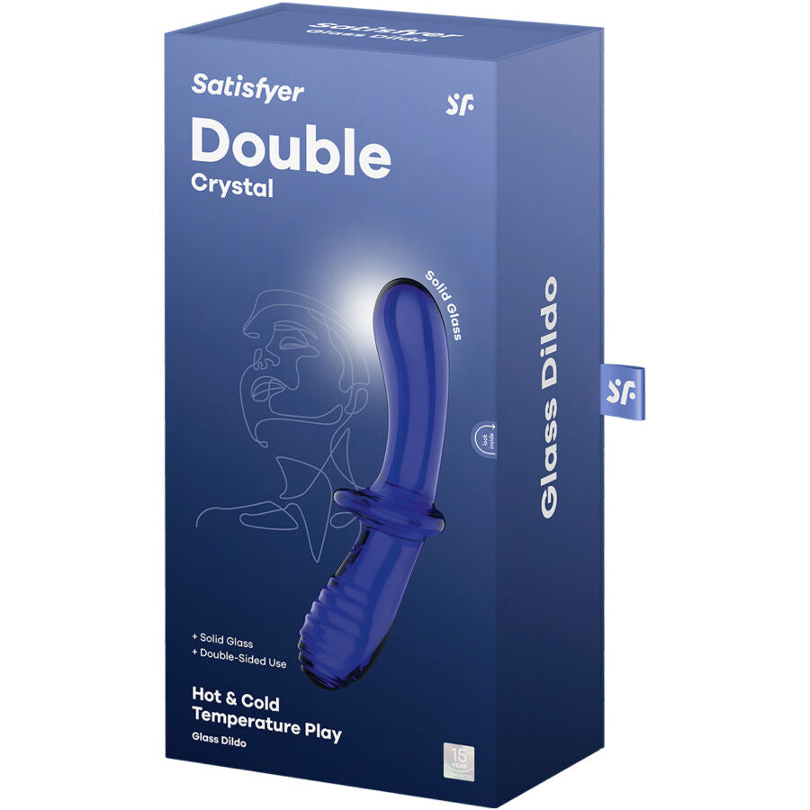 SATISFYER - DOUBLE CRYSTAL DILDO IN VETRO TRASPARENTE