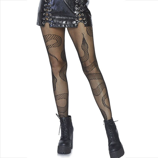 LEG AVENUE - CALZE IN RETE SNAKES NERE