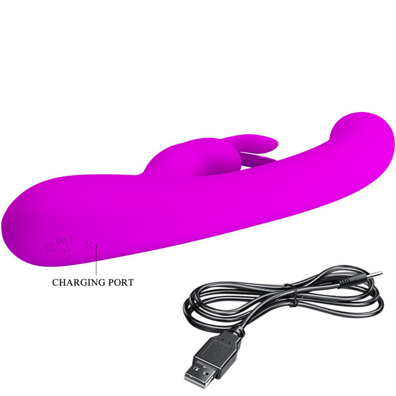 PRETTY LOVE - VIBRATORE LAMAR STIMOLATORE PUNTO G CON RABBIT FUCSIA