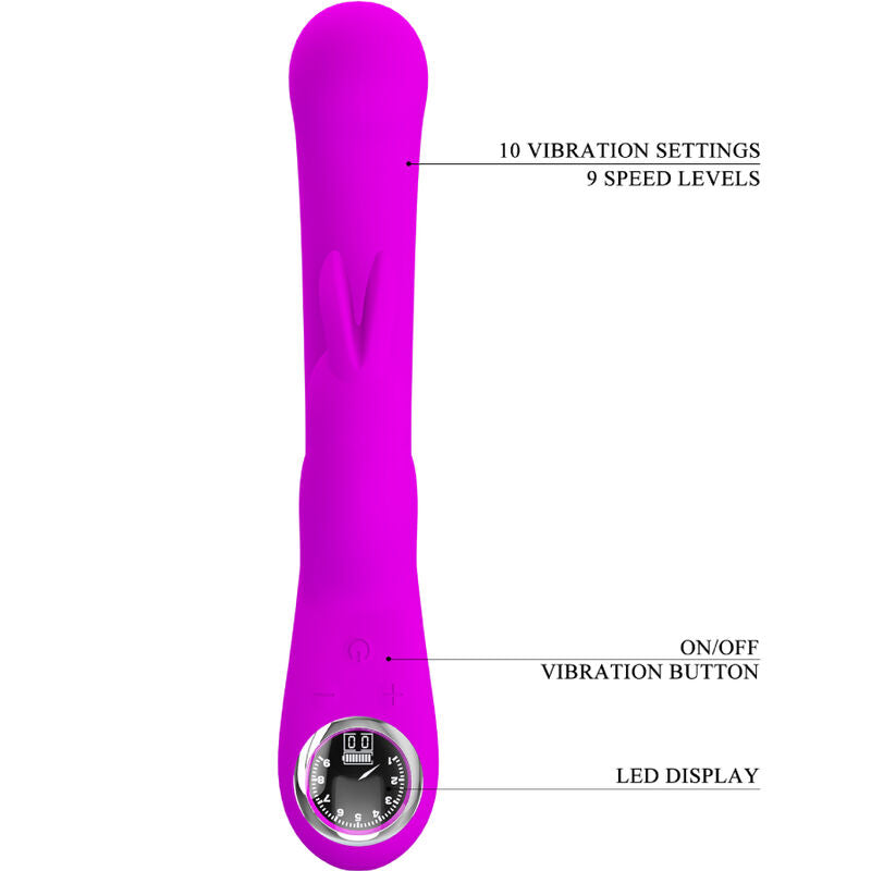PRETTY LOVE - VIBRATORE LAMAR STIMOLATORE PUNTO G CON RABBIT FUCSIA