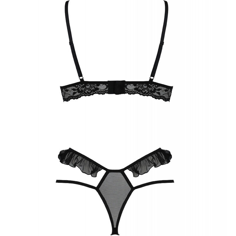 SET, REGGISENO CON COPPE APERTE, PERIZOMA NERO