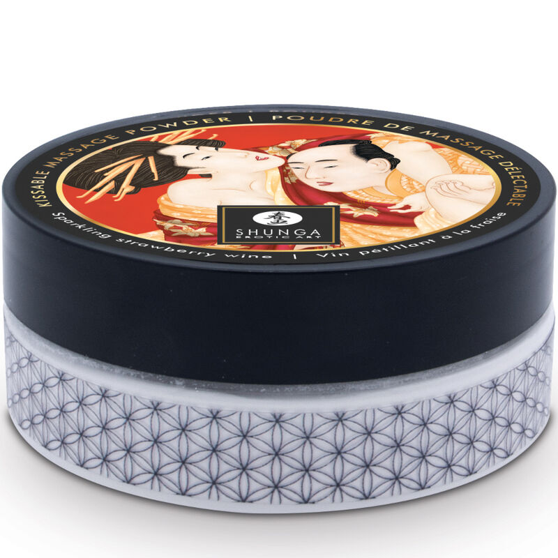 SHUNGA - KIT POLVERE DA MASSAGGIO COMMESTIBILE AROMA FRAGOLE E CHAMPAGNE