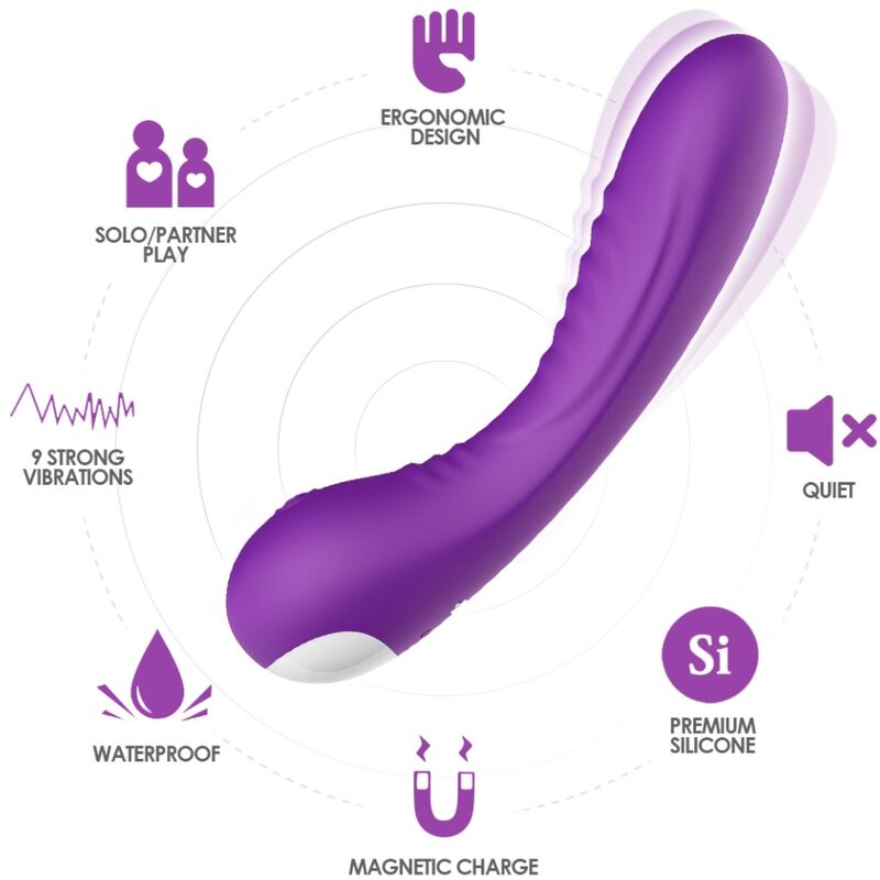 VIBRATORE G-SPOT FLESSIBILE, 9 MODALITÀ VIBRAZIONE, SILICONE MEDICO