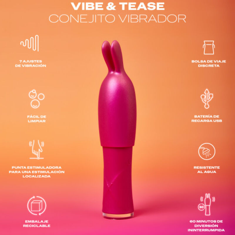 VIBRATORE BUNNY MULTI-VELOCITÀ, STIMOLATORE CLITORIDEO REMOVIBILE, IMPERMEABILE
