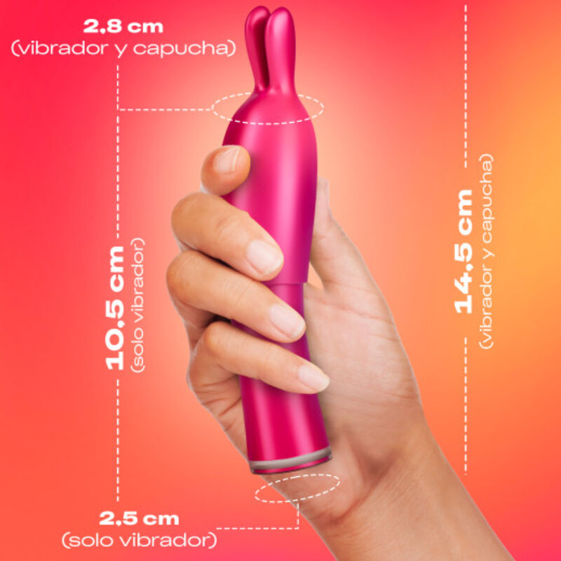 VIBRATORE BUNNY MULTI-VELOCITÀ, STIMOLATORE CLITORIDEO REMOVIBILE, IMPERMEABILE