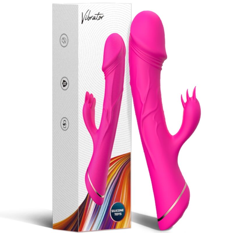 VIBRATORE CON RABBIT IN SILICONE FUCSIA