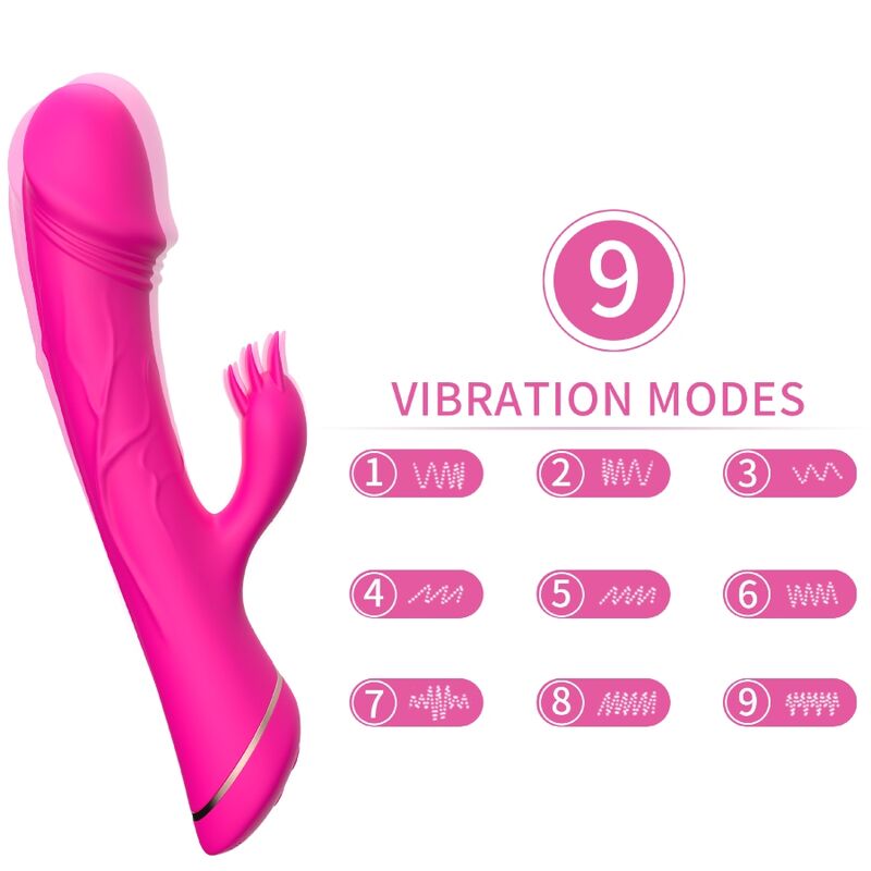 VIBRATORE CON RABBIT IN SILICONE FUCSIA