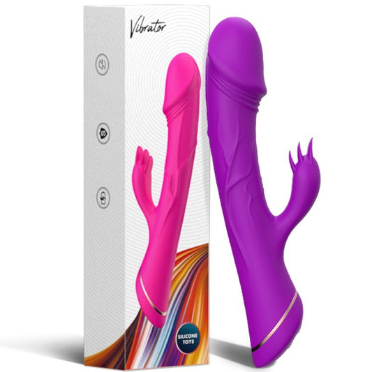 VIBRATORE CON RABBIT IN SILICONE VIOLA