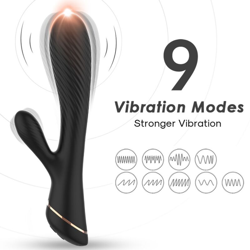 VIBRATORE CON RABBIT IN SILICONE NERO