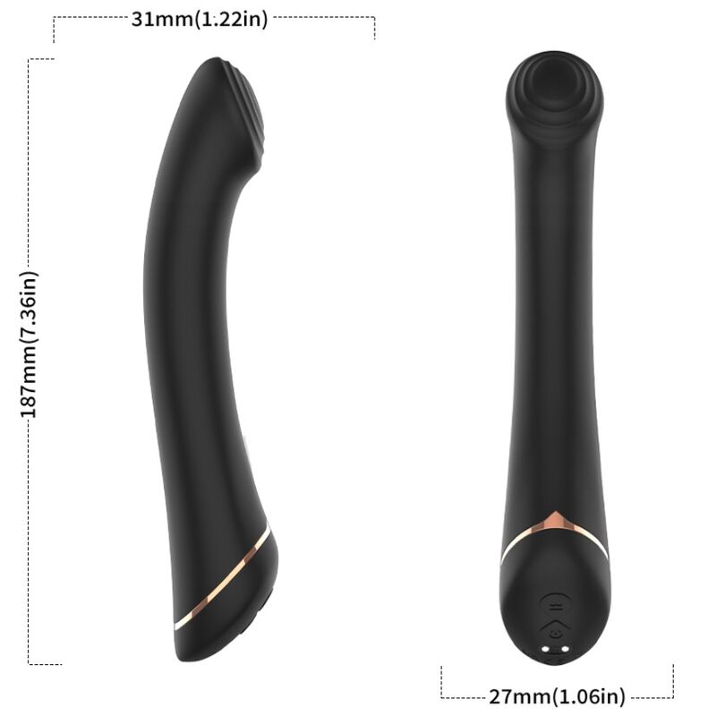 VIBRATORE LINEARE STIMOLAZIONE PUNTO A IN SILICONE FALT NERO