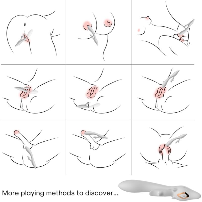 VIBRATORE CON RABBIT CURVO ELK ROSSO