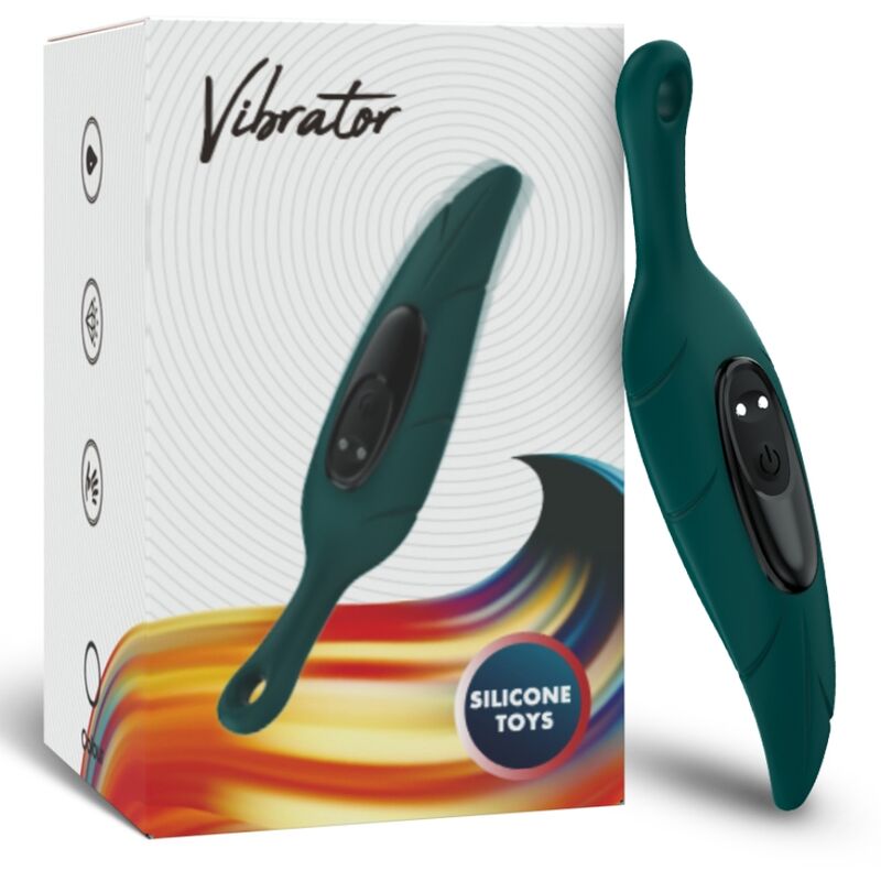 BULLET VIBRANTE STIMOLATORE CON DESIGN DI FOGLIA E VIBRATORE VERDE