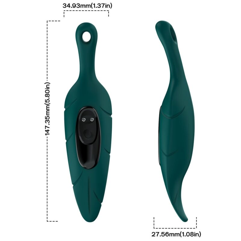 BULLET VIBRANTE STIMOLATORE CON DESIGN DI FOGLIA E VIBRATORE VERDE