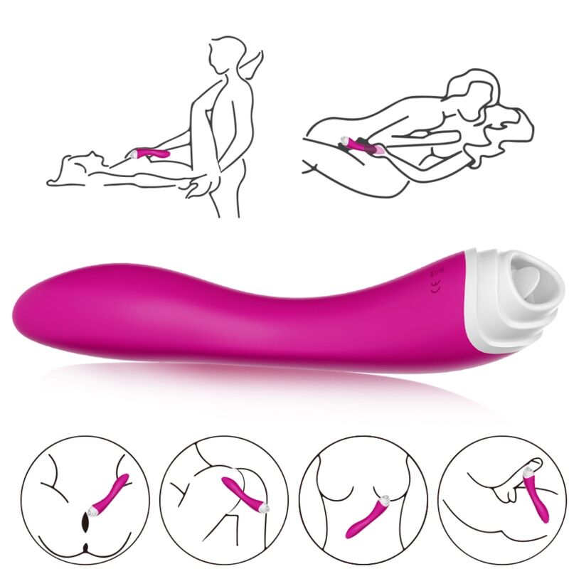 VIBRATORE CON LINGUA, 9 MODALITÀ DI VIBRAZIONE E ASPIRAZIONE, 100% IMPERMEABILE
