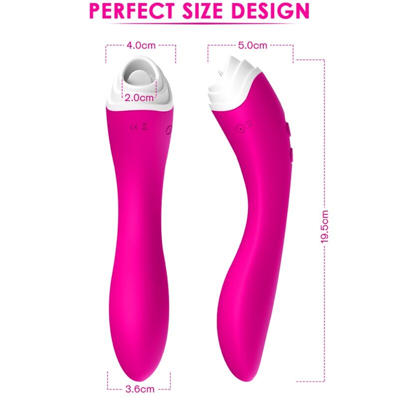 VIBRATORE CON LINGUA, 9 MODALITÀ DI VIBRAZIONE E ASPIRAZIONE, 100% IMPERMEABILE