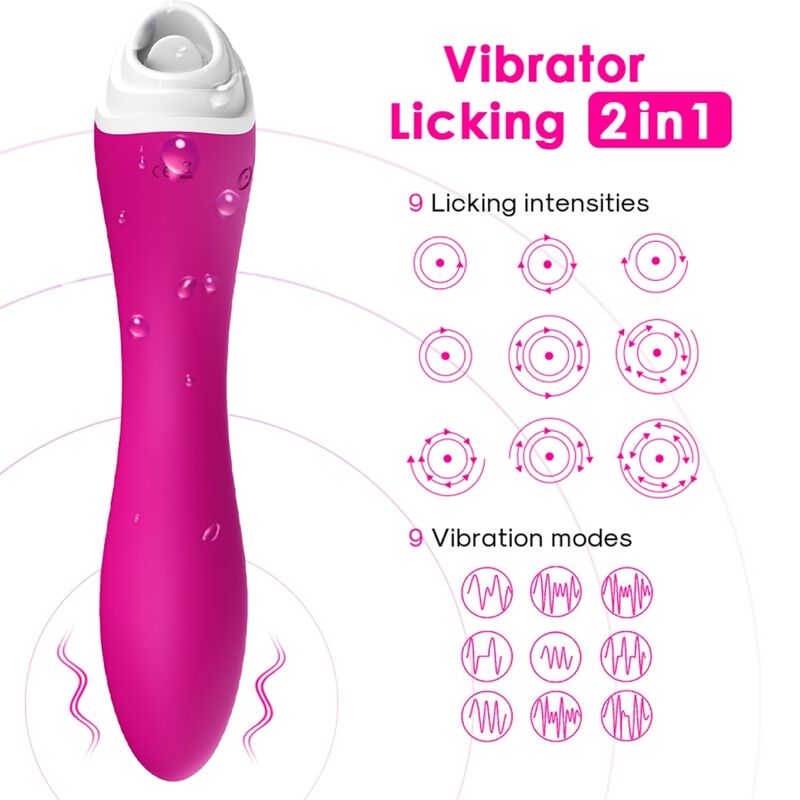 VIBRATORE CON LINGUA, 9 MODALITÀ DI VIBRAZIONE E ASPIRAZIONE, 100% IMPERMEABILE