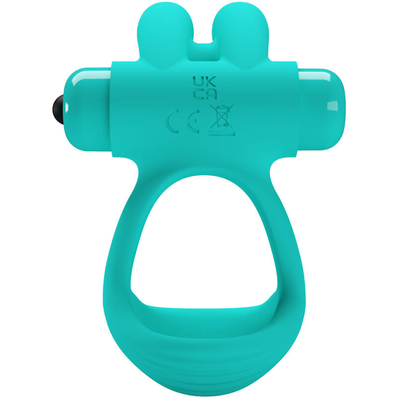 PRETTY LOVE - ANELLO PENE DANTE VIBRANTE CON RABBIT VERDE ACQUA