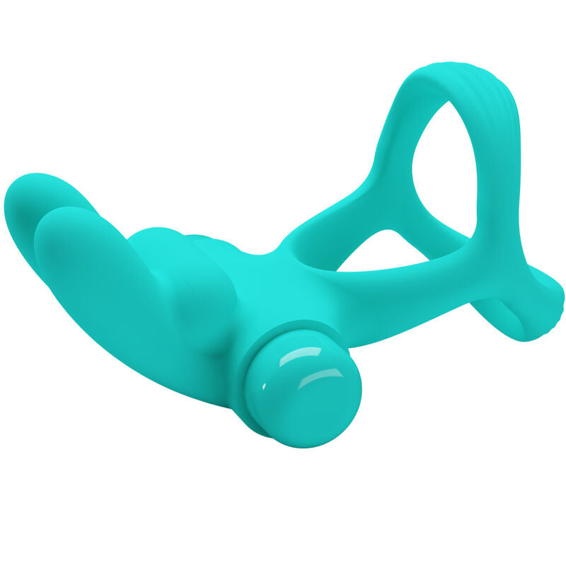 PRETTY LOVE - ANELLO PENE DANTE VIBRANTE CON RABBIT VERDE ACQUA