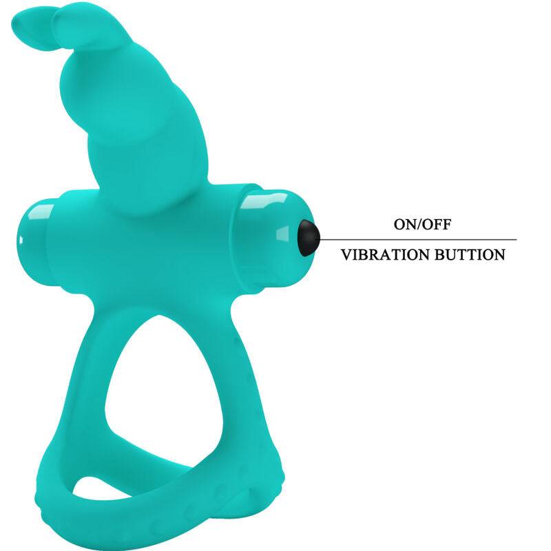 PRETTY LOVE - ANELLO PENE FIGGY VIBRANTE CON RABBIT VERDE