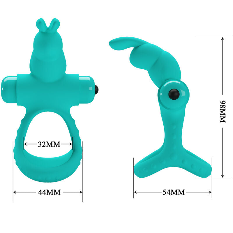 PRETTY LOVE - ANELLO PENE FIGGY VIBRANTE CON RABBIT VERDE