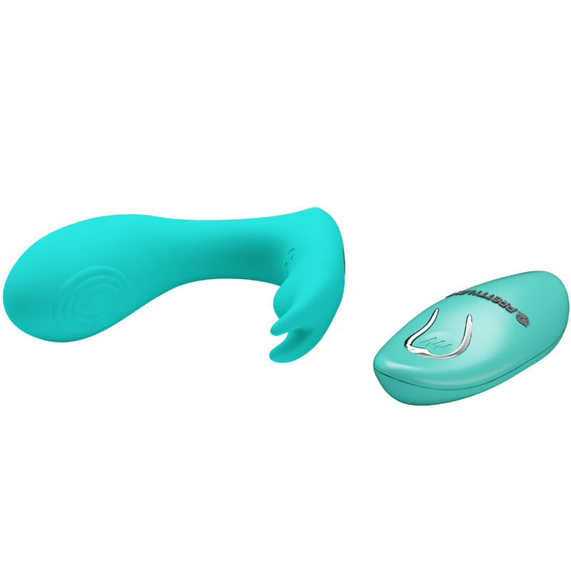 PRETTY LOVE - MASSAGGIATORE IDABELLE CON VIBRAZIONE E PULSAZIONE VERDE ACQUA