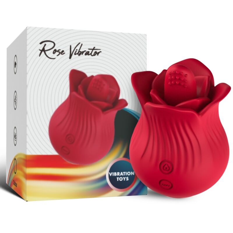 STIMOLATORE CLITORIDE ROSA CON LINGUA VIBRANTE ROSSO