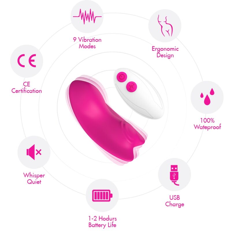 VIBRATORE PANTY DA MUTANDINA CON TELECOMANDO ROSA