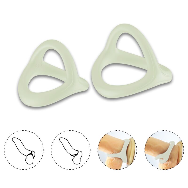 ANELLO PENE TRIPLO CON SUPPORTO TESTICOLI, SILICONE MEDICO, DESIGN ERGONOMICO