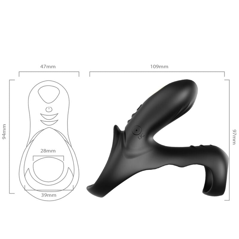 ANELLO PENE VIBRANTE DOPPIO, 9 MODALITÀ DI VIBRAZIONE, IMPERMEABILE E RICARICABILE USB