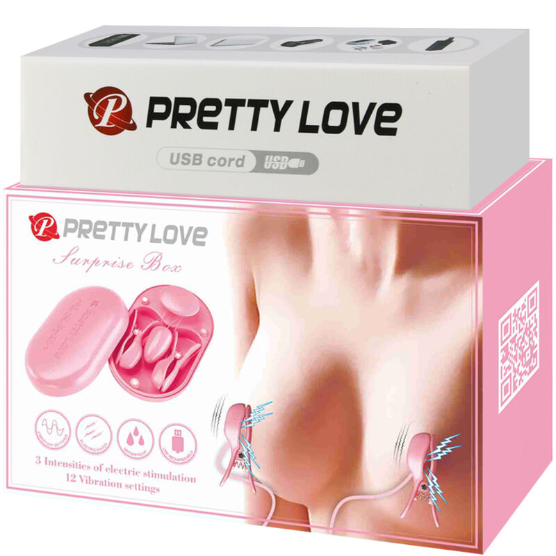 PRETTY LOVE - MORSETTI PER ELETTROSTIMOLAZIONE SURPRISE BOX ROSA