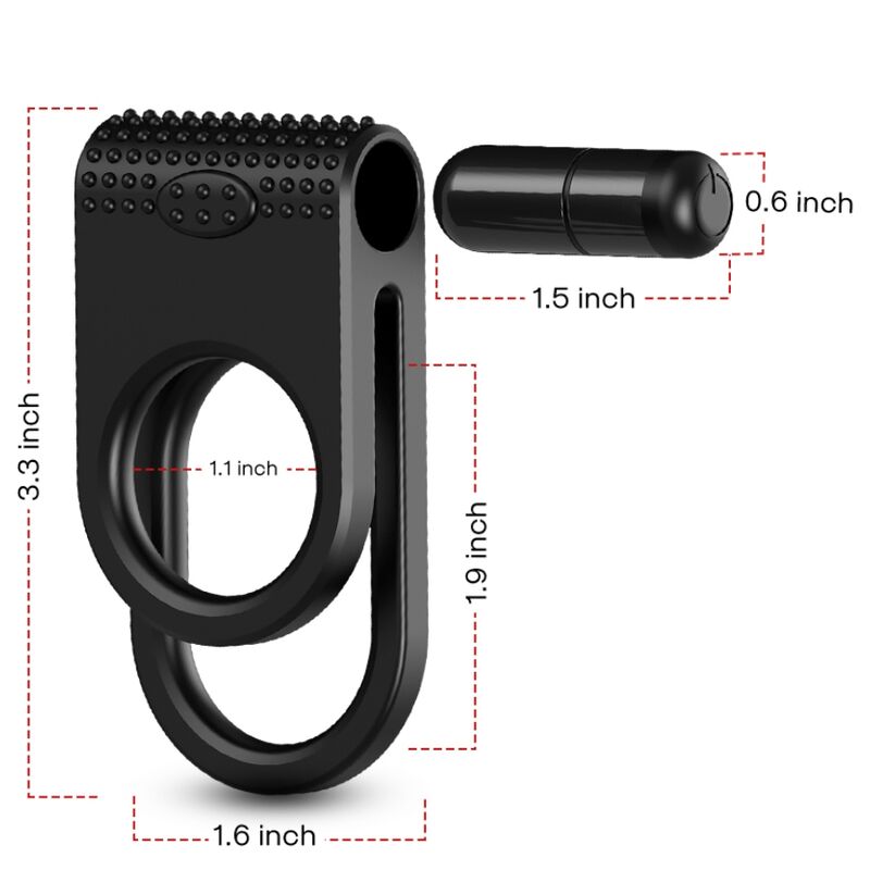 ANELLO PENE VIBRANTE DOPPIO, STIMOLAZIONE COMPLETA, SILICONE MEDICO