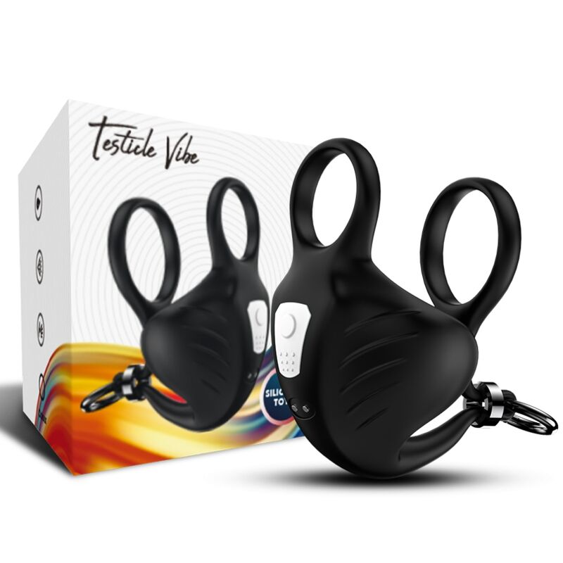 ARMONY - MANTA SCROTUM ANELLO VIBRANTE CON  TELECOMANDO NERO