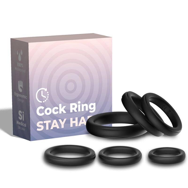 ANELLI PENE ELASTICI SILICONE, SOSTEGNO E STIMOLAZIONE, SET 6 MISURE