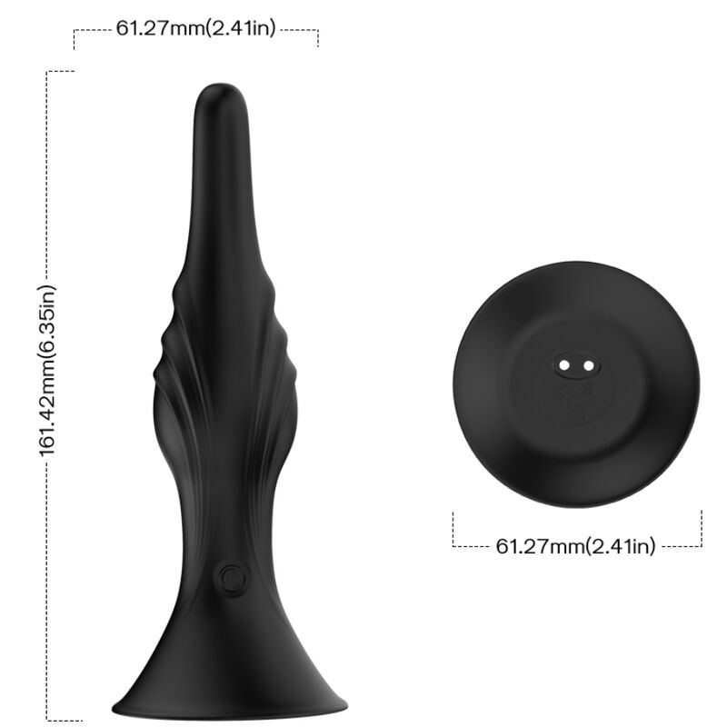 PLUG ANALE VIBRANTE NERO, 9 MODALITÀ VIBRAZIONE, SILICONE PREMIUM