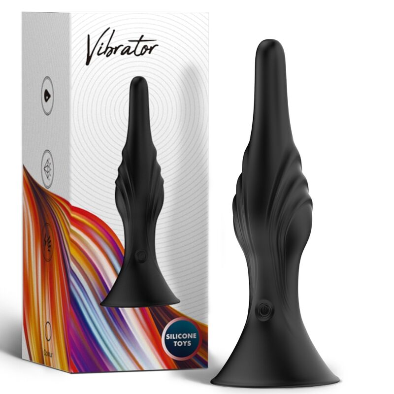 PLUG ANALE VIBRANTE NERO, 9 MODALITÀ VIBRAZIONE, SILICONE PREMIUM