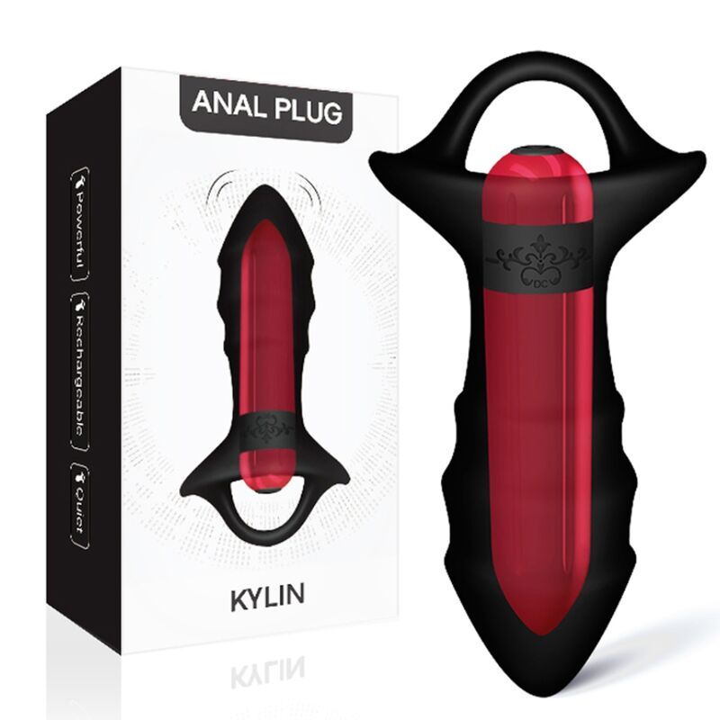 DITALE VIBRATORE KYLIN CON PLUG ANALE E TELECOMANDO NERO