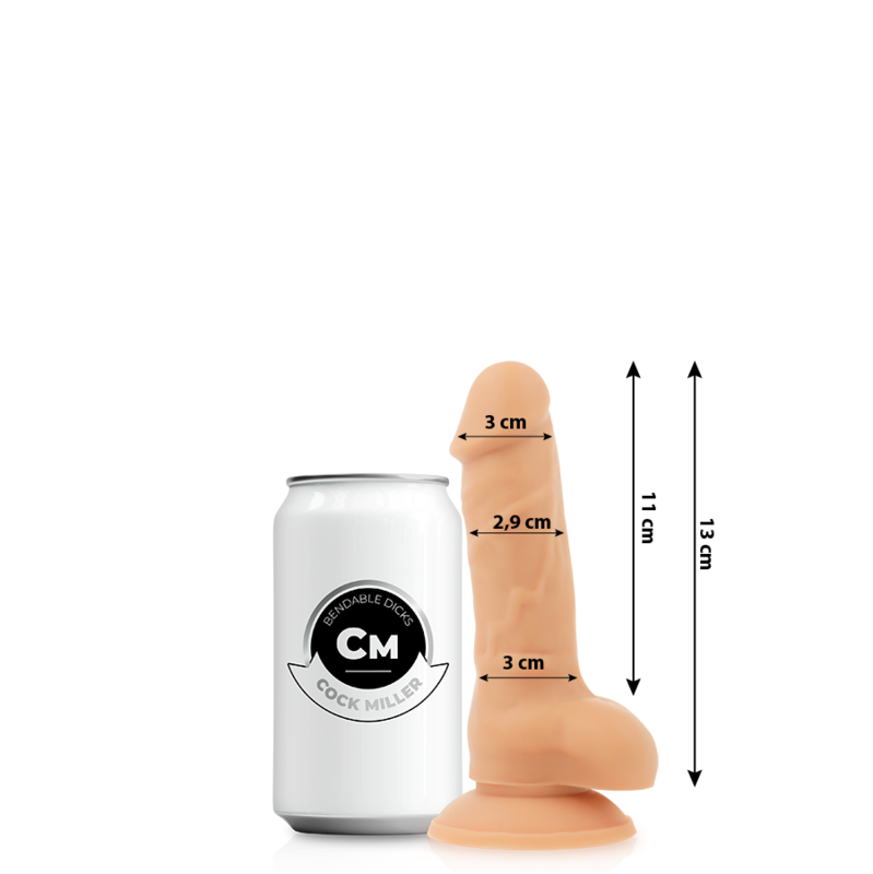 COCK MILLER - COCKSIL DILDO ARTICOLABILE DOPPIA DENSITÀ IN SILICONE 13 CM NUDE