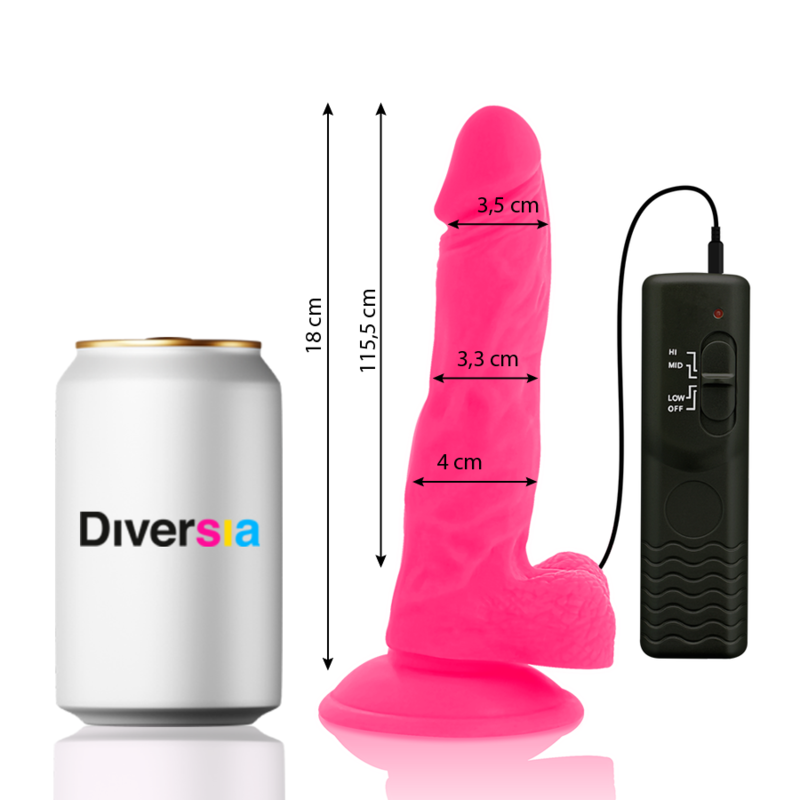 DILDO REALISTICO VIBRANTE, FLESSIBILE, ROSA 18 CM