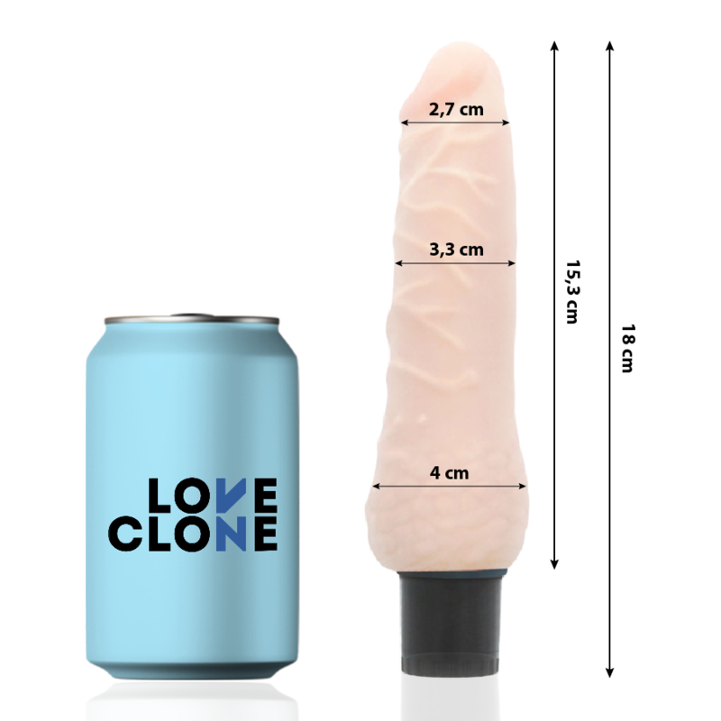 LOVECLONE - SVEN VIBRATORE AUTOLUBRIFICANTE  18,5 CM -O- 3,3 CM
