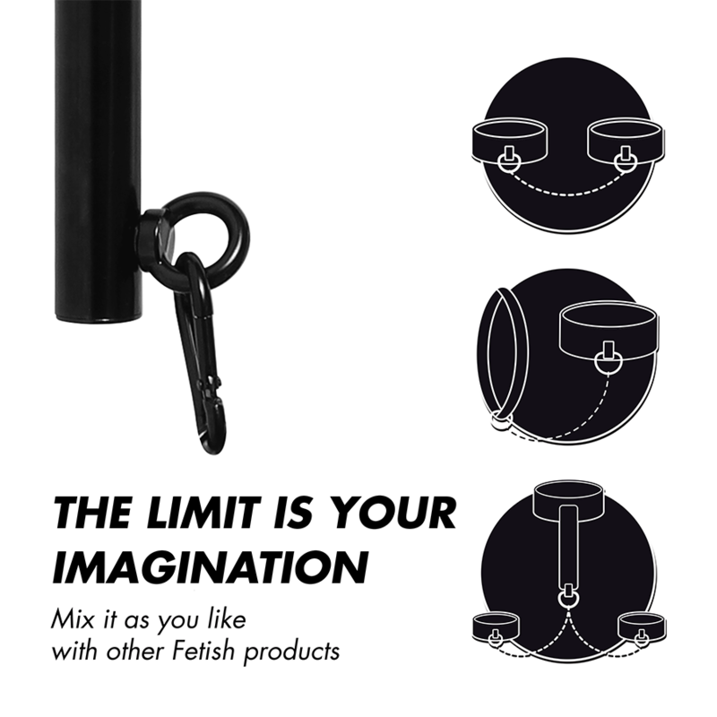 FETISH SUBMISSIVE BONDAGE - BARRA DIVARICATRICE REGOLABILE 4 PEZZI