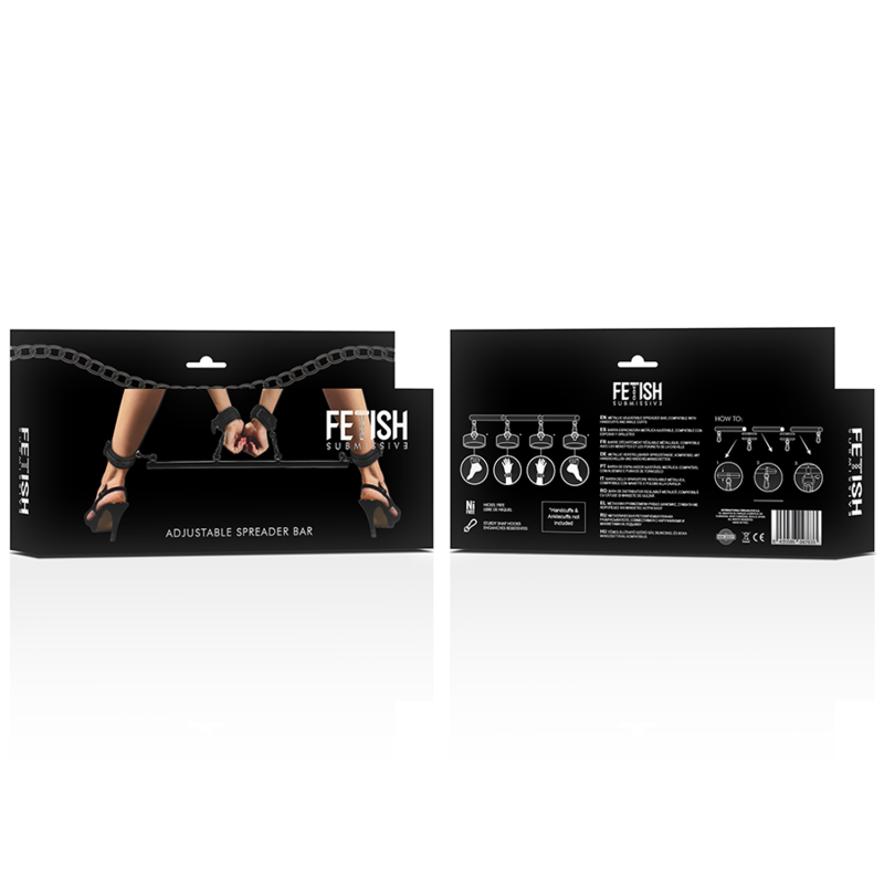 FETISH SUBMISSIVE BONDAGE - BARRA DIVARICATRICE REGOLABILE 4 PEZZI