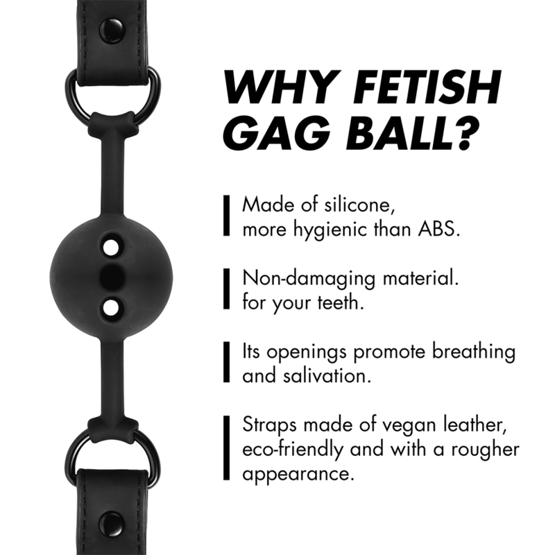 BALL-GAG IN SILICONE FORATO - FETISH SUBMISSIVE