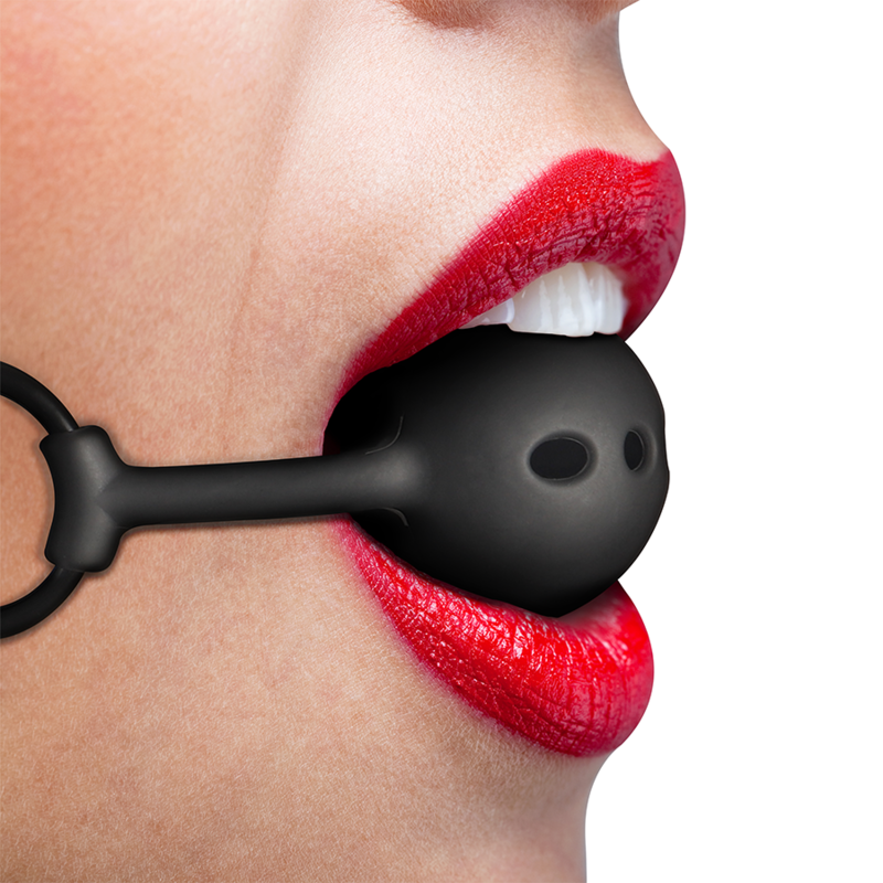 FETISH SUBMISSIVE BONDAGE - BALL GAG IN SILICONE FORATO