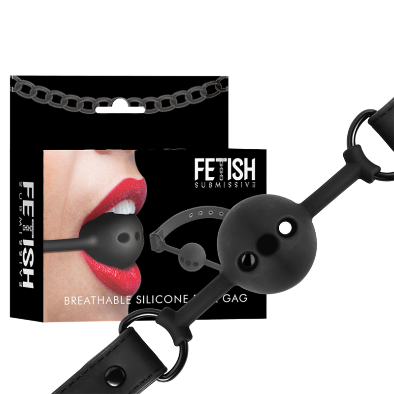 BALL-GAG IN SILICONE FORATO - FETISH SUBMISSIVE