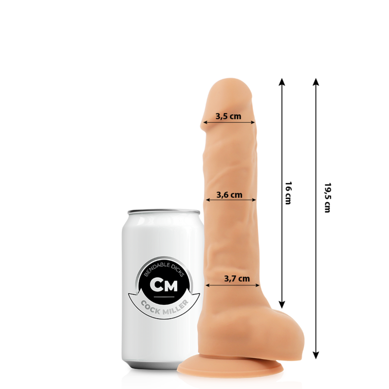 COCK MILLER - COCKSIL DILDO ARTICOLABILE DOPPIA DENSITÀ IN SILICONE 19,5 CM NUDE