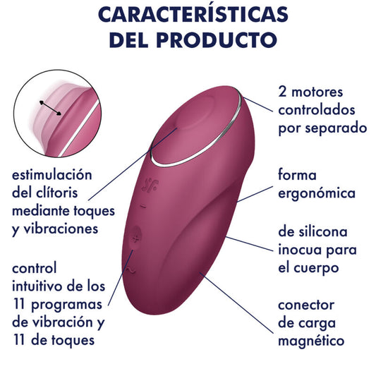 SATISFYER - TAP E CLIMAX 1 VIBRATORE LAY-ON ROSSO