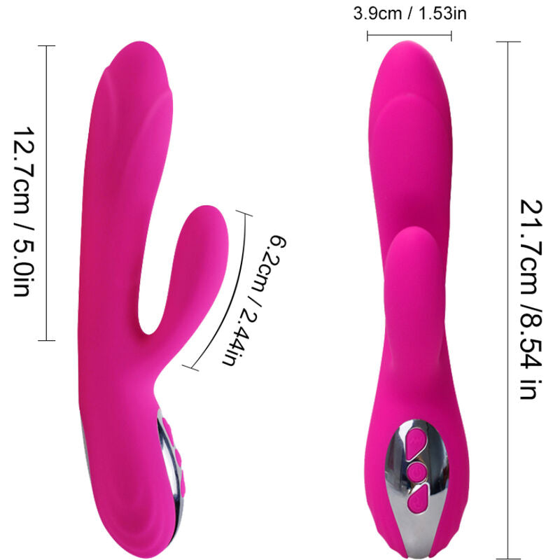 VIBRATORE CON STIMOLATORE CLITORIDEO, 10 MODALITÀ DI VIBRAZIONE, EFFETTO CALORE