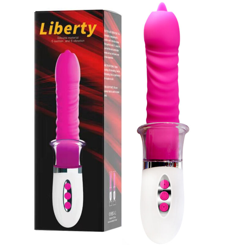 VIBRATORE CON ASPIRAZIONE, VIBRAZIONE E SPINTA, RICARICABILE